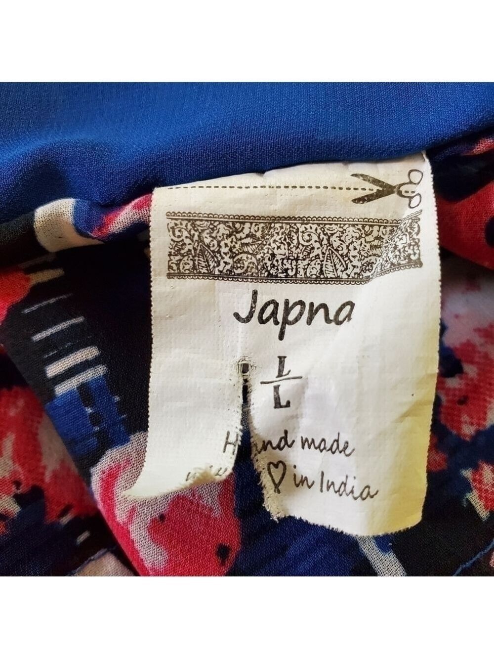 Floral patterened tank top, blue and pink, size L - Picture 7 of 7